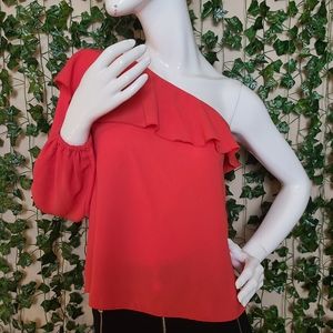 Aritzia Wilfred Allaire Women's Colorful Ruffle One Shoulder Blouse